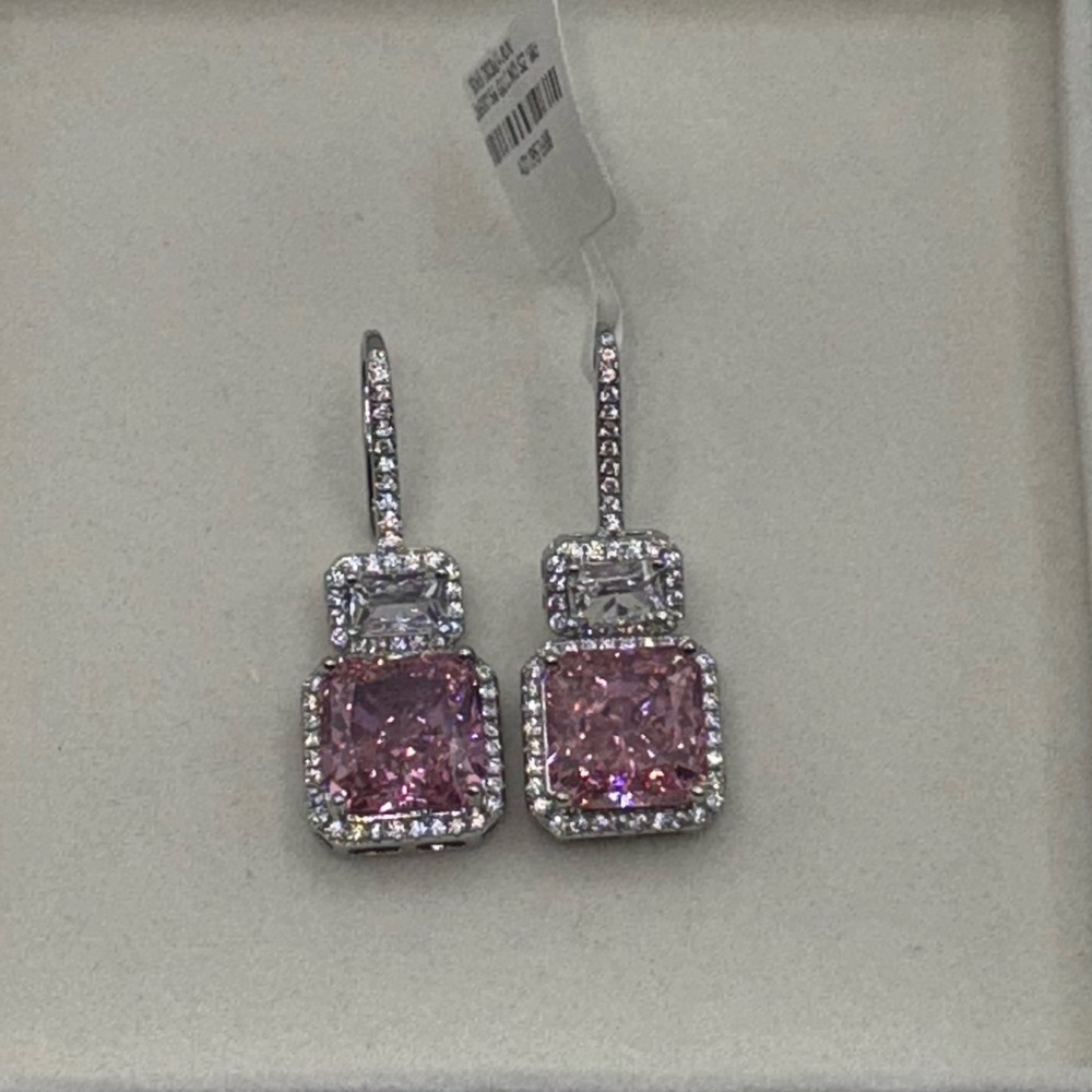14k 4ct Pink Sapphire Earrings - Picture 14 of 15